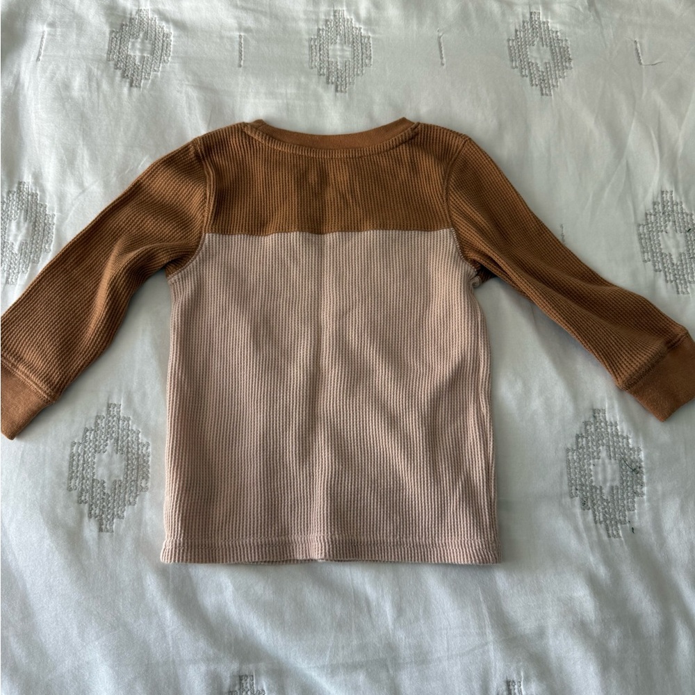 Cat & Jack Tan Ribbed Knit Top - Picture 2 of 3